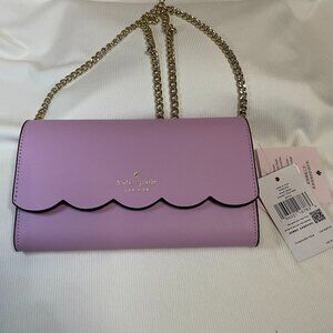 Kate Spade Gemma-Smooth Leather wallet on chain/crossbody in Lavender